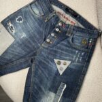 Bermuda de mezclilla Philipp Plein en azul desgastado