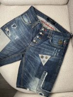 Bermuda de mezclilla Philipp Plein en azul desgastado