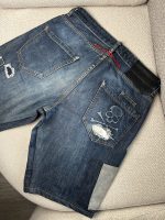 Bermuda de mezclilla Philipp Plein en azul desgastado - Image 3