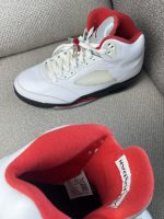 Tenis Air Jordan 5 Retro en cuero blanca - Image 4