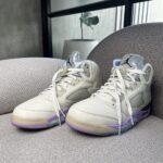 Tenis Air Jordan 5 en cuero blanca