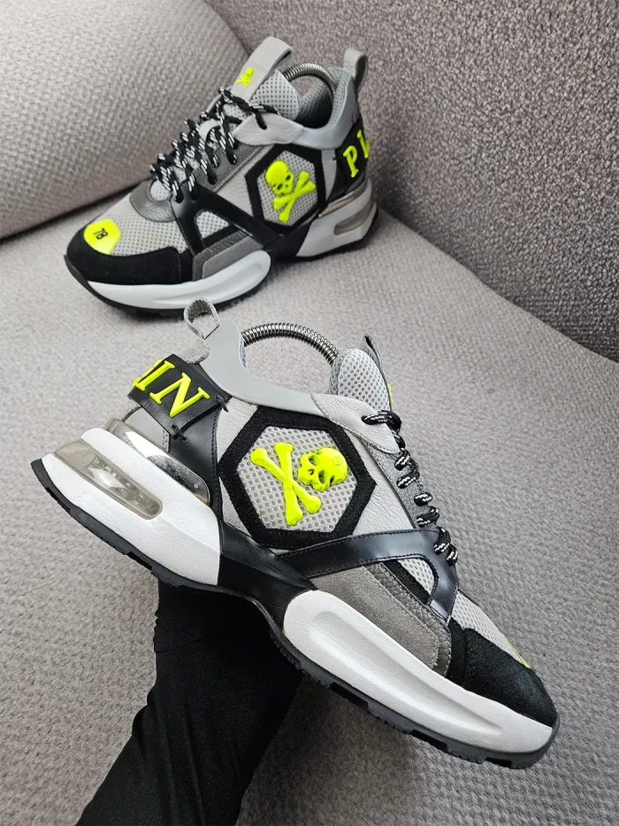 Tenis Philipp Plein Runner Skull en negro y gris - Image 2